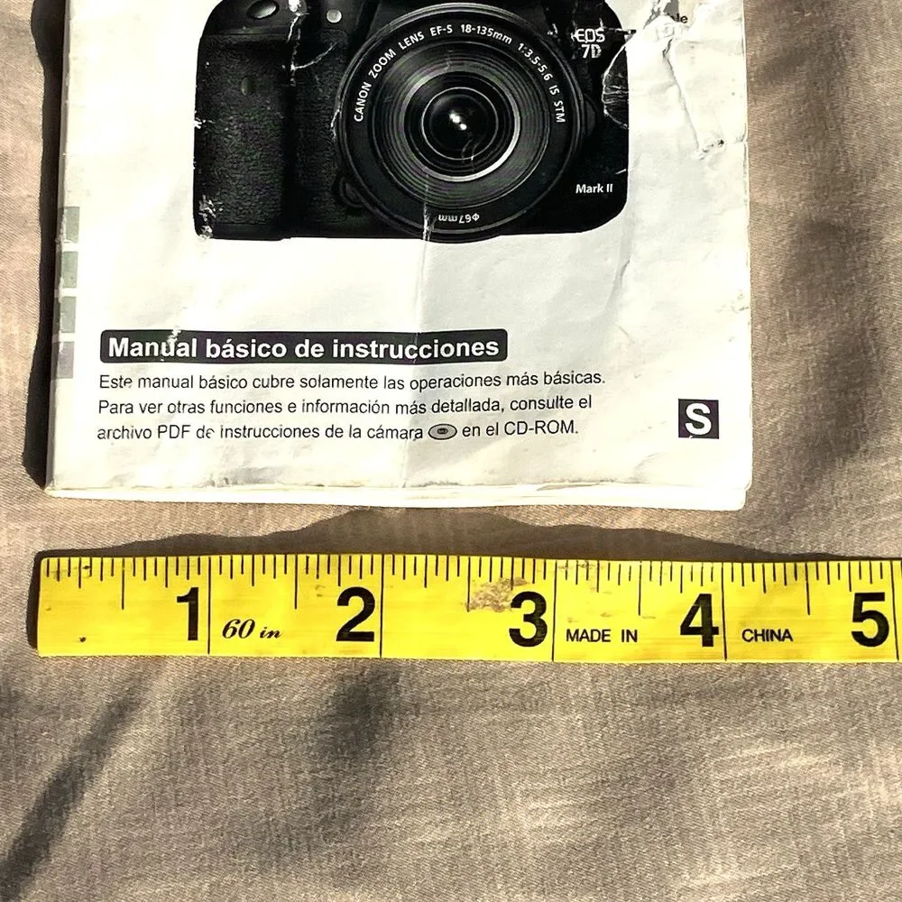Basic Instruction Manual Canon EOS 7D Mark II SPANISH Camera Genuine Pocket